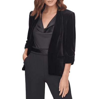 Velvet blazer black on sale womens