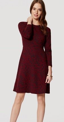 red-jacquard-work-dress