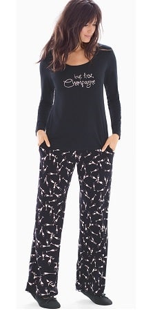 Coffee Break: 'Pass the Bubbly' Scoopneck Long-Sleeve Pajama Set 