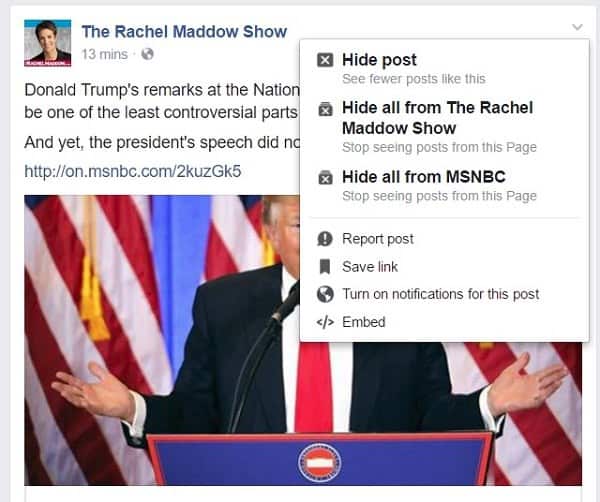 how to hide stressful news from your Facebook feed