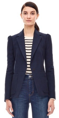 navy slub blazer rebecca taylor