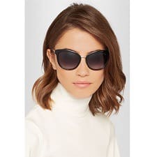 Coffee Break: Cat-Eye Acetate Gold-Tone Sunglasses