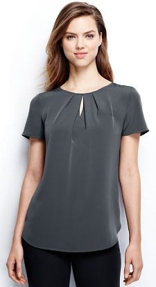 Frugal Friday's Workwear Report: Short Sleeve Keyhole Soft Blouse ...