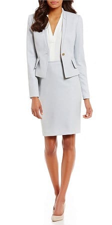 calvin klein birdseye stretch suiting skirt suit