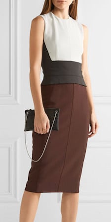 Splurge Monday's Workwear Report: Color-Block Silk-Blend Crepe Peplum Dress  