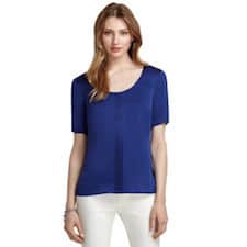 silk blouse in blue