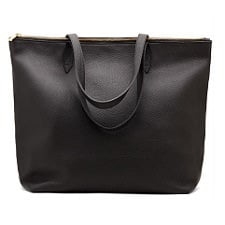 Classic leather zipper cheap tote