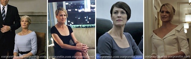 cómo lucir como Claire en House of Cards: elige un escote ancho