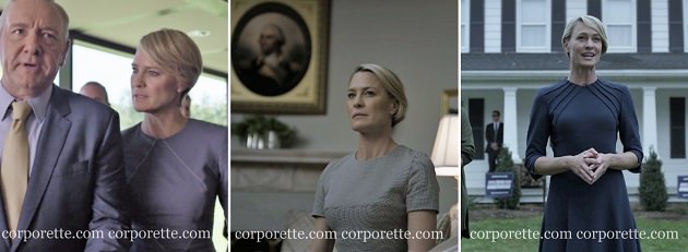how to get Claire Underwood style: go for interesting seaming details instead of jewelry