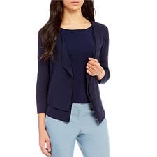 Thursday's Workwear Report: Penny 3/4-Sleeve Open-Front Knit Cardigan ...