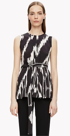 Tuesday's Workwear Report: Ikat Belted Peplum Top 