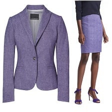 purple skirt suit