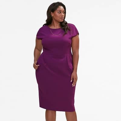 washable sleeved dress with pockets