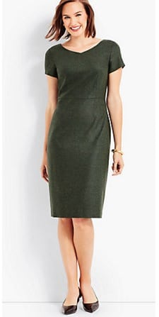 Luxe Wool Cashmere Flannel Cap-Sleeve Dress