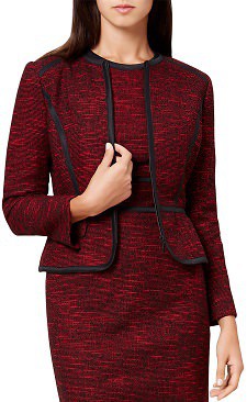 red tweed skirt suit 