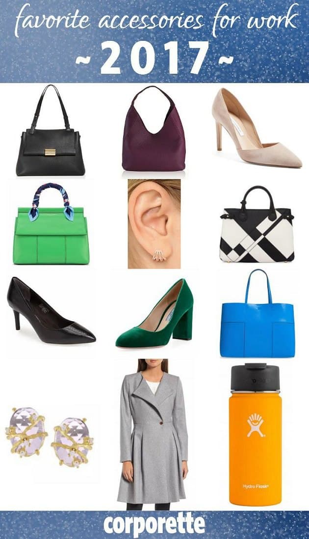 Presenting... some of our very favorite accessories for work from our recommendations in 2017! These are Kat's favorites from the bags for work, shoes for the office, and other jewelry pieces and desk accessories we recommended. Which were your favorites?