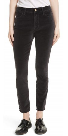 Velveteen High Waist Skinny Pants