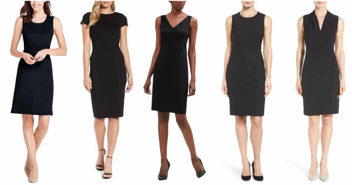 classic black sheath dress