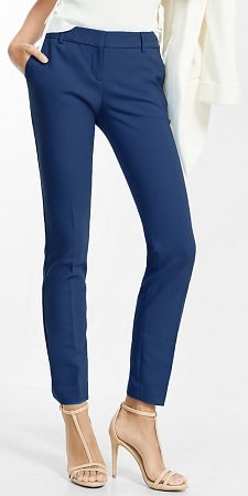 Express Editor High Waisted Twill Straight Ankle Pant Women's