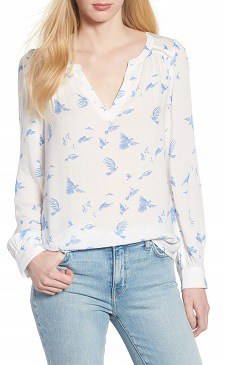 Print Popover Blouse