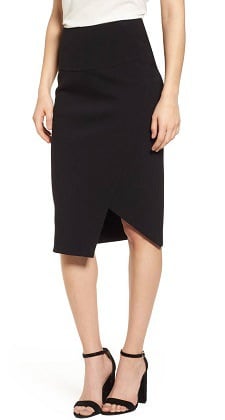 Women's New Directions Asymmetrical Knit Skirt M-L Navy 
