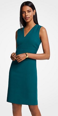 Thursday's Workwear Report: Doubleweave V-Neck Sheath Dress ...