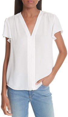 simple, perfect silk white top for work