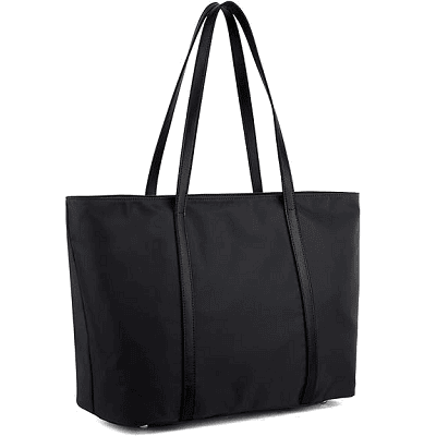 great interview bag for ladies from amazon with faux leather straps, a wide flat base, and made from nylon