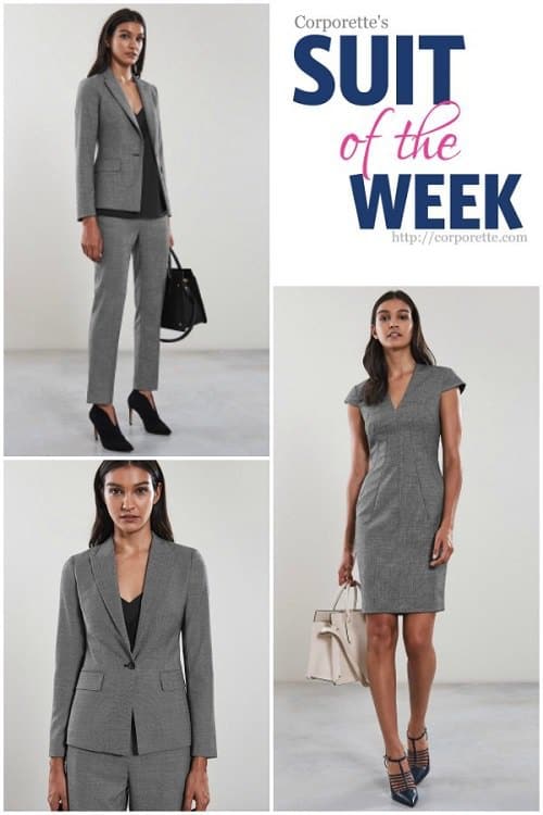 Looove this gorgeous gray pantsuit for women -- a classic look!