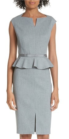  Textured Peplum Dress