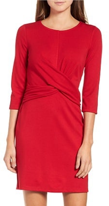 Knot Front Stretch Knit Body-Con Dress