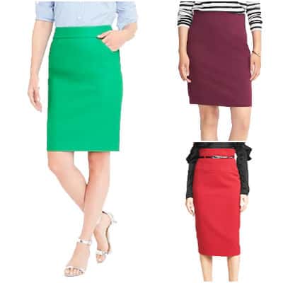 collage of stylish skirts for work
