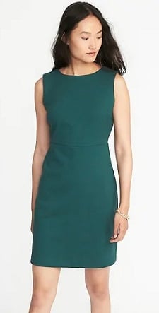 sleeveless ponte knit sheath dress