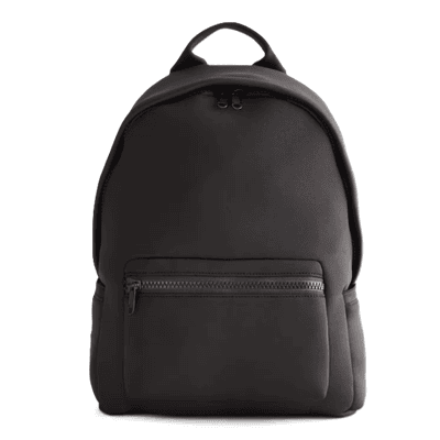 black neoprene backpack