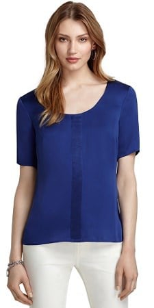 Short-Sleeve Silk Blouse