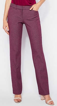 Express, Editor High Waisted Twill Straight Ankle Pant in Lipstick Red