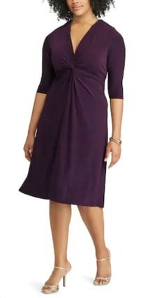 Thursday's Workwear Report: Plus-Size Solid Knot-Front Empire Dress ...