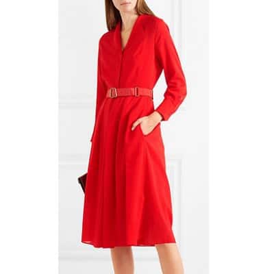 Splurge Monday’s Workwear Report: Belted Wool-Crepe Midi Dress