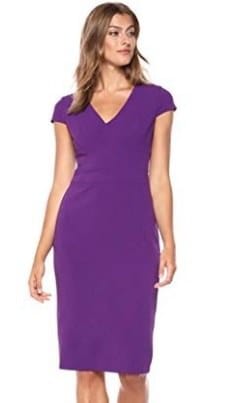 donna morgan cap sleeve crepe sheath dress