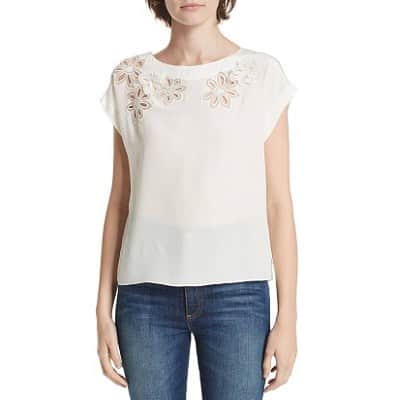 Tuesday’s Workwear Report: Silk Eyelet Blouse