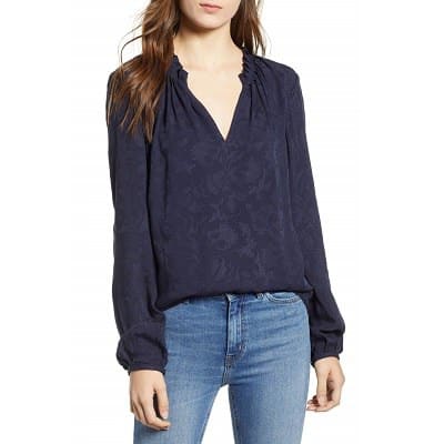 Thursday's Workwear Report: Floral Jacquard Blouse - Corporette.com