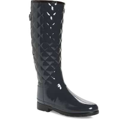 Hunter high gloss quilted rain boot