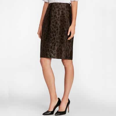Leopard-print velvet skirt