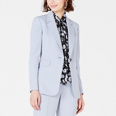 macy's navy blue suit womens