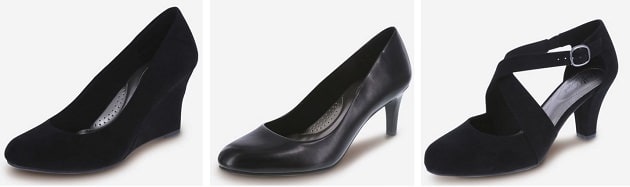 comfortable black court shoes