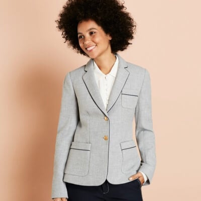 gray fitted blazer