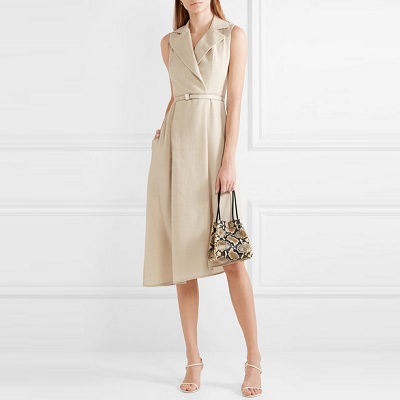 Splurge Monday's Workwear Report: Belted Wrap-Effect Wool-Crepe Midi Dress  