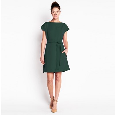 green work dress with pockets