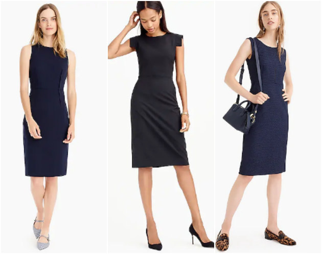 collage of J.Crew dresses for work