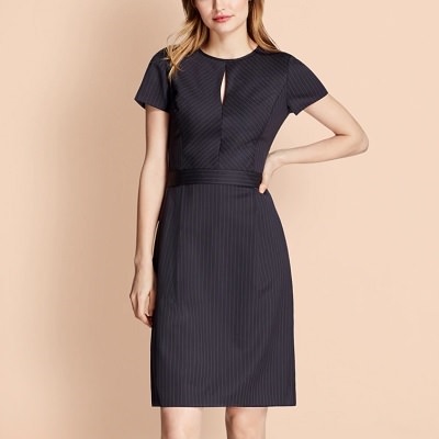 pinstriped work dress